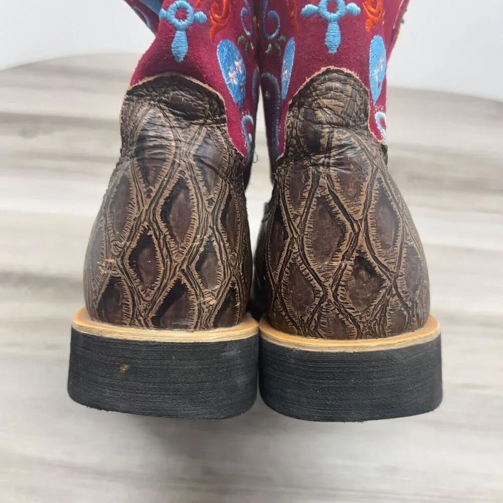 Ariat‎ Girl's Size 5.5 EU 36 Leather Tombstone Sugar Skull Western Boots